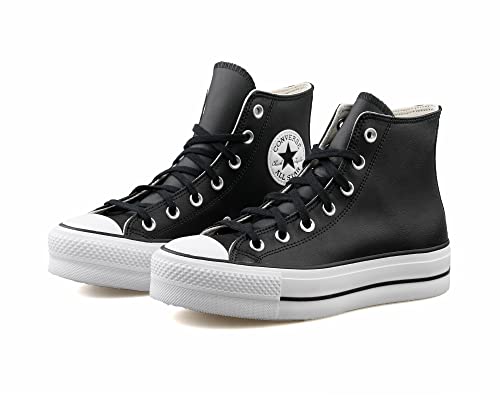 Converse Women's Chuck Taylor All Star Lift Clean Sneaker, Black/Black/White, 9 M US