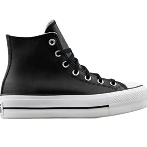 Converse Women's Chuck Taylor All Star Lift Clean Sneaker, Black/Black/White, 9 M US