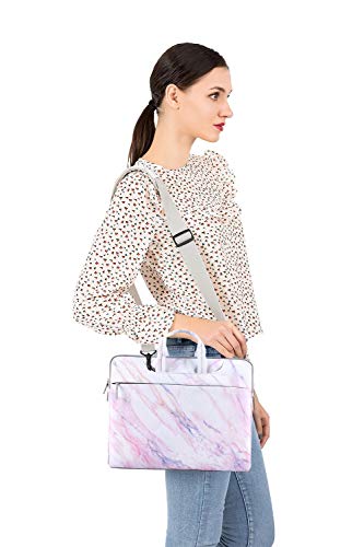 MOSISO Laptop Shoulder Bag Compatible with MacBook Pro 16 inch 2023-2019 M2 A2780 M1 A2485 Pro/Max A2141/Pro 15 A1398,15-15.6 inch Notebook, Canvas Cross Grain Marble Carrying Briefcase Sleeve