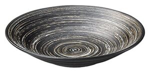 光洋陶器(koyotoki) koyo pottery 53134002 platter, black, 10.2 inches (26 cm), 3.3 inches (8.5 cm), ripple plate, snow dance pattern