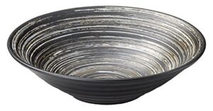 koyotoki 53134052 large bowl, black, 9.1 inches (23 cm), 7.0 (ripple pot, snowball pattern