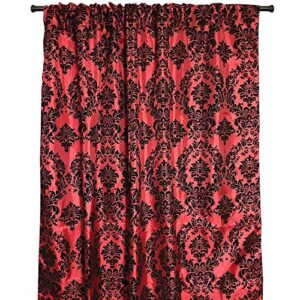lovemyfabric taffeta flocking damask print window curtain panel/stage backdrop/photography backdrop-black on red (2, 56"x84")