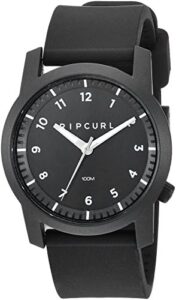 rip curl men's cambridge quartz sport watch with silicone strap, black, 22 (model: a3088-blk)