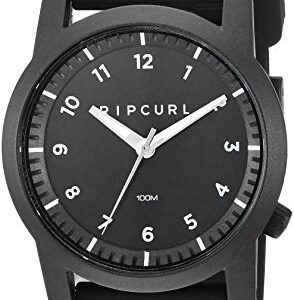Rip Curl Men's Cambridge Quartz Sport Watch with Silicone Strap, Black, 22 (Model: A3088-BLK)