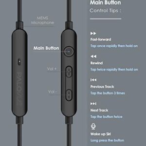 PALOVUE Lightning Headphones Earphones Earbuds in-Ear Magnetic MFi Certified with Microphone Compatible iPhone 14 13 12 11 Pro Max iPhone X XS Max XR iPhone 7 8 Plus iPad Metallic Black