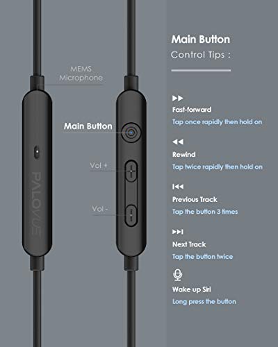 PALOVUE Lightning Headphones Earphones Earbuds in-Ear Magnetic MFi Certified with Microphone Compatible iPhone 14 13 12 11 Pro Max iPhone X XS Max XR iPhone 7 8 Plus iPad Metallic Black