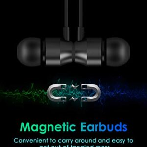 PALOVUE Lightning Headphones Earphones Earbuds in-Ear Magnetic MFi Certified with Microphone Compatible iPhone 14 13 12 11 Pro Max iPhone X XS Max XR iPhone 7 8 Plus iPad Metallic Black