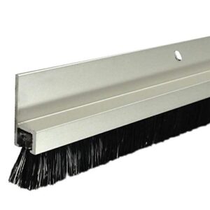 clear anodized aluminum door bottom sweep with 5/8'' nylon brush (72918ca), sms #6 x 1/2'' supplied, (5/16'' w x 1'' h x 48'' l)