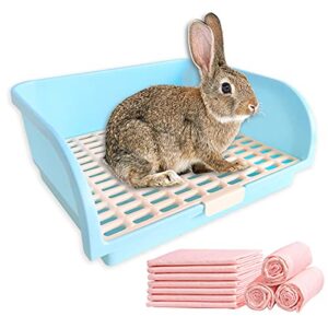 amakunft large rabbit litter box, small animal potty trainer, bunny corner toilet box for cage, small pet pan for ferret/guinea pig/chinchilla/galesaur