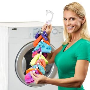 sockdock sock organizer for washing, drying, & storing paired socks | adult & baby sock hanger also holds gloves, scarves, & underwear | space-saving laundry sock holder | 2-pack, (pink)