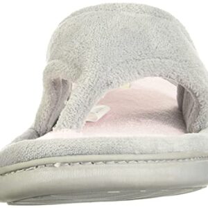 Dearfoams womens Melanie Colorblocked Microfiber Terry Thong Shoe Slipper, Sleet, Large US