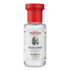 thayers alcohol-free witch hazel facial toner with aloe vera, cucumber, trial size, 3 ounce