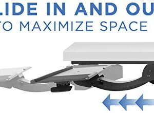 Mount-It! Sit Stand Keyboard Tray, Height Adjustable Under Desk Keyboard and Mouse Drawer, Full Motion Standing Design with 13.4 Inches of Vertical Adjustment, 26.5 in Wide Platform