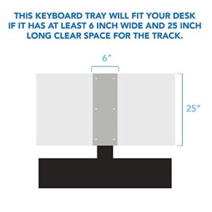 Mount-It! Sit Stand Keyboard Tray, Height Adjustable Under Desk Keyboard and Mouse Drawer, Full Motion Standing Design with 13.4 Inches of Vertical Adjustment, 26.5 in Wide Platform