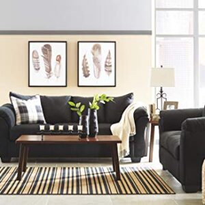 Signature Design by Ashley Darcy Casual Plush Full Sofa Sleeper with Memory Foam Mattress, Black