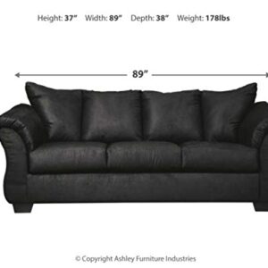 Signature Design by Ashley Darcy Casual Plush Full Sofa Sleeper with Memory Foam Mattress, Black