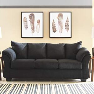 Signature Design by Ashley Darcy Casual Plush Full Sofa Sleeper with Memory Foam Mattress, Black
