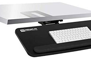 Mount-It! Adjustable Under Desk Keyboard Tray, Ergonomic Computer Keyboard and Mouse Platform with Wrist Rest Pad, Keyboard Slide Out Tray with Height, Tilt and Swivel Adjustment, Black (MI-7132)