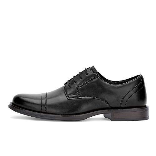 Dockers Mens Garfield Dress Cap Toe Oxford Shoe - Wide Widths Available, Black, 10.5 W