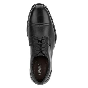 Dockers Mens Garfield Dress Cap Toe Oxford Shoe - Wide Widths Available, Black, 10.5 W