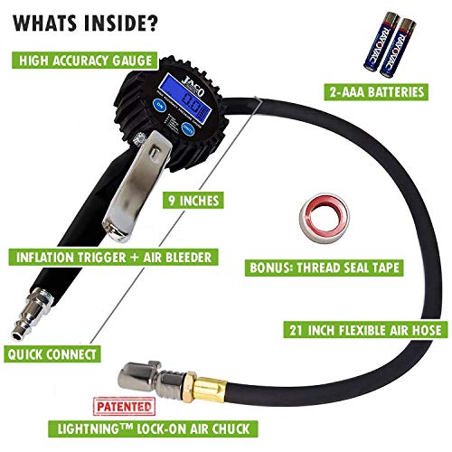 JACO FlowPro 2.0 Digital Tire Inflator with Pressure Gauge - 200 PSI