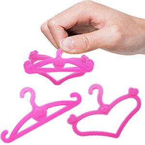 BJDBUS 62 Pcs Pink Plastic Hangers for 11.5 inch Doll Clothes Gown Dress Outfit Holders Accessories
