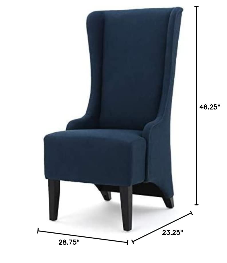 Christopher Knight Home Callie Fabric Dining Chair, Dark Blue Dimensions: 23.25”D x 28.75”W x 46.25”H