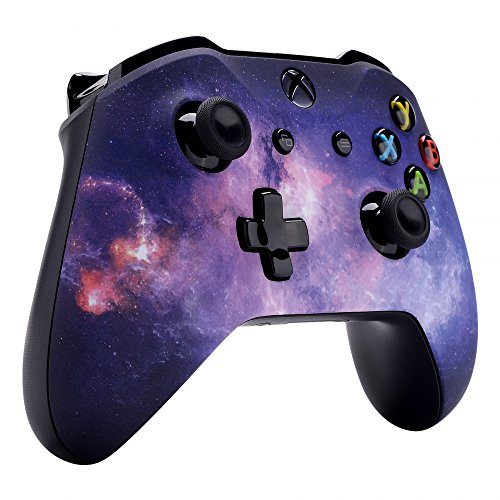 eXtremeRate Nebula Galaxy Pattened Soft Touch Front Housing Shell Faceplate Cover for Xbox One S & Xbox One X Controller Model 1708 - Controller NOT Included