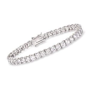 ross-simons 16.00 ct. t.w. princess-cut cz tennis bracelet in sterling silver. 7 inches