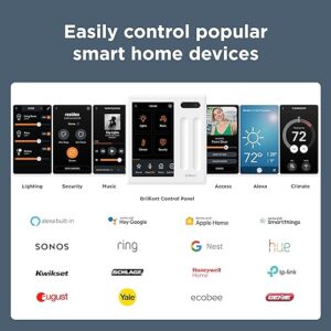 Brilliant Smart Home Control (1-Switch Panel) — Alexa Built-In & Compatible with Ring, Sonos, Hue, Google Nest, Wemo, SmartThings, Apple HomeKit — In-Wall Touchscreen Control for Lights, Music, & More