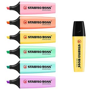 stabilo boss original pastel highlighter pens highlighter markers - bumper pack of 7