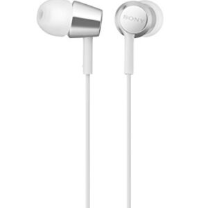 Sony MDREX155AP in-Ear Earbud Headphones/Headset with mic for Phone Call, White (MDR-EX155AP/W)