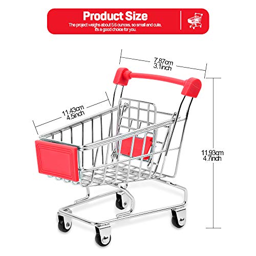 HNYYZL Bestsupplier Mini Supermarket Handcart, 4 Pcs Mini Metal Shopping Utility Cart Mode Storage Toy