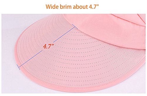 HINDAWI Sun Hats for Women Wide Brim Sun Hat UV Protection Visor Floppy Summer Packable Caps Light Pink