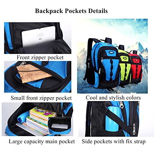 VIDOSCLA Teenage Boys Color-blocking Sports Kids Backpack Middle/High Schoolbag Elementary Student Bookbag for School Teen Boys Green