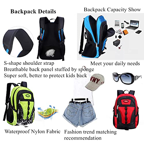 VIDOSCLA Teenage Boys Color-blocking Sports Kids Backpack Middle/High Schoolbag Elementary Student Bookbag for School Teen Boys Green