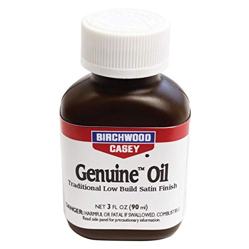 Birchwood Casey Easy-to-Use Fast-Drying Genuine Oil Gun Stock Finish for Traditional Low Built Satin Finish and Gun Maintenance, 3 OZ Bottle