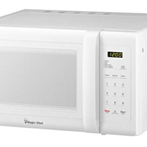 Magic Chef 0.9 Cu. Ft. 900W White Countertop Microwave Oven