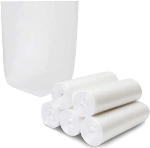 4 gallon trash bags, garbage bags waste bin strong wastebasket liners bags for kitchen home bedroom bathroom office-125 counts (clear white)