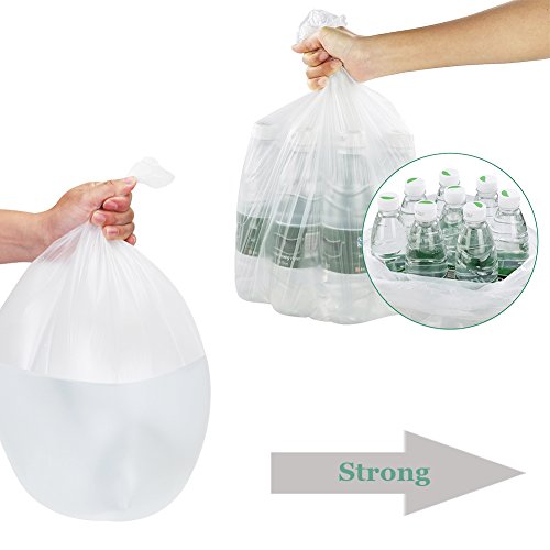 4 Gallon Trash Bags, Garbage Bags Waste Bin Strong Wastebasket Liners Bags for Kitchen Home Bedroom Bathroom Office-125 Counts (Clear White)