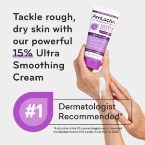 AmLactin Ultra Smoothing - 4.9 oz Body & Hand Cream with 15% Lactic Acid - Exfoliator and Moisturizer for Rough and Bumpy Dry Skin (Packaging May Vary)