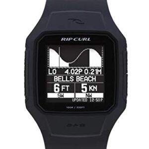 Rip Curl Men's SearchGPS Digital Display Quartz | Black | Outdoor Sports Waterproof Watch, Display Quartz, Activity Tracker, Detailed Tide View with Alarm, Stopwatch + Timer | 43mm