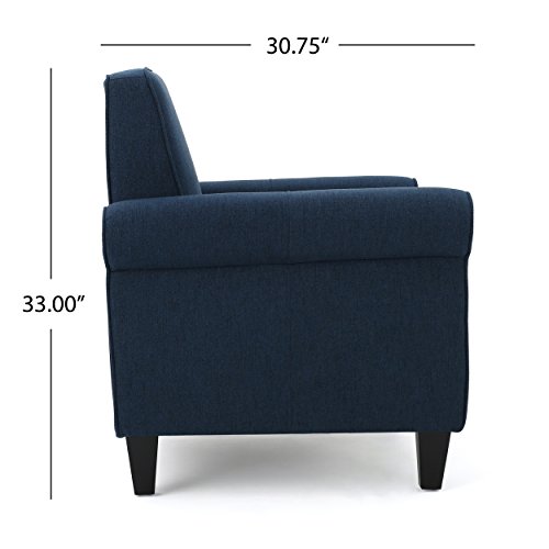 Christopher Knight Home Freemont Fabric Club Chair, Dark Blue Dimensions: 30.75”D x 28.75”W x 33.00”H