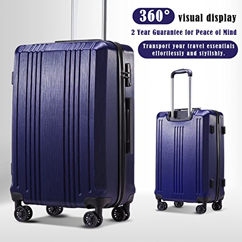 Coolife Luggage Expandable Suitcase PC+ABS 3 Piece Set with TSA Lock Spinner 20in24in28in