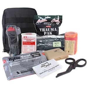 meditac premium ifak kit - feat. trauma pak, cat tourniquet, hyfin vent chest seal, israeli bandage - black