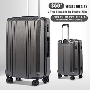 Coolife Luggage Expandable Suitcase PC+ABS 3 Piece Set with TSA Lock Spinner 20in24in28in