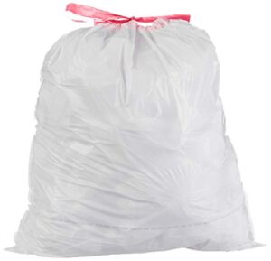 wuyue hua 13gal drawstring bin liner refuse sacks waste garbage rubbish bags white 49.2l 61x71.1cm 18counts