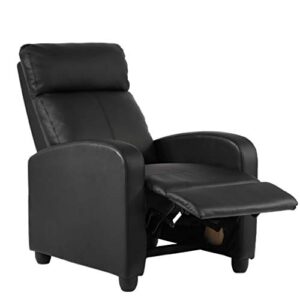 bestmassage recliner chair for living room recliner sofa wingback chair single sofa accent chair arm chair home theater seating modern reclining easy lounge (black)
