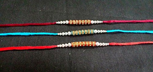 Set of Three Rakhi Thread,Designer Rakhi, Raksha bandhan Gift for Your Brother,Rakhi for Brother,Rakhi Bracelet,Rakhabandhan Rakhi,Rakshabandhan Festival(Multi Color Thread)