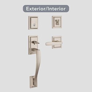 Baldwin Torrey Pines, Front Entry Handleset with Interior Lever, Featuring SmartKey Deadbolt Re-Key Technology and Microban Protection, in Satin Nickel